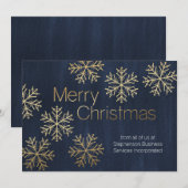 Modern Snowflakes Merry Kerstbusiness Feestdagenkaart (Voorkant / Achterkant)