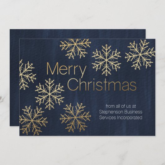 Modern Snowflakes Merry Kerstbusiness Feestdagenkaart (Voorkant / Achterkant)