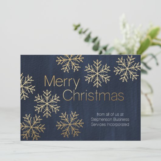 Modern Snowflakes Merry Kerstbusiness Feestdagenkaart (Staand voorkant)