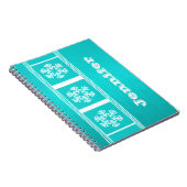 Modern Snowflakes Notitieboek, Aqua Notitieboek (Rechterzijde)
