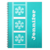 Modern Snowflakes Notitieboek, Aqua Notitieboek (Voorkant)