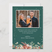 Modern Snowflakes Overlay Merry Kerstfoto Feestdagenkaart (Achterkant)