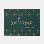 Modern Snowflakes Persoonlijk Welkom Deurmat (Voorkant)