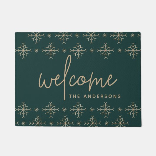 Modern Snowflakes Persoonlijk Welkom Deurmat (Voorkant)