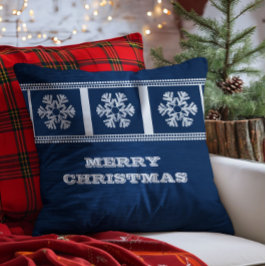 Modern Snowflakes Pillow, blauw Kussen