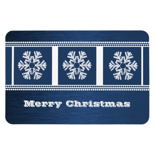 Modern Snowflakes Premium Magnet, Blue Magneet (Horizontaal)