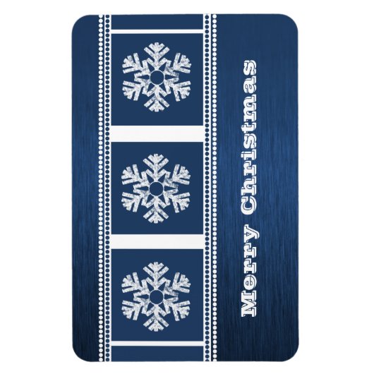 Modern Snowflakes Premium Magnet, Blue Magneet (Verticaal)