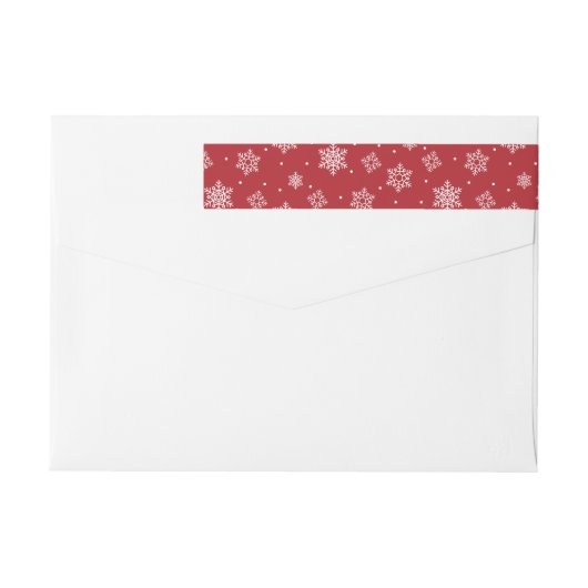 Modern Snowflakes Red Holiday Return Label (Achterkant)