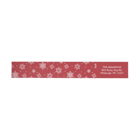 Modern Snowflakes Red Holiday Return Label (Individueel)