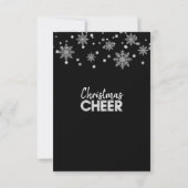 Modern Snowflakes Silver Black CHRISTMAS PARTY Kaart (Achterkant)
