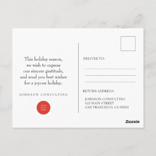 Modern Snowflakes | Vakantiegroet Briefkaart (Achterkant)