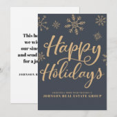 Modern Snowflakes | Vakantiegroet Feestdagenkaart (Voorkant / Achterkant)