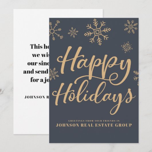 Modern Snowflakes | Vakantiegroet Feestdagenkaart (Voorkant / Achterkant)