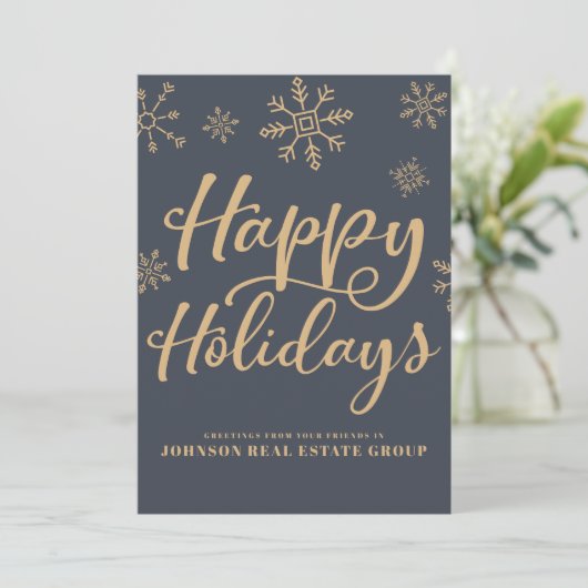 Modern Snowflakes | Vakantiegroet Feestdagenkaart (Staand voorkant)