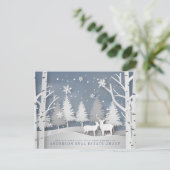 Modern Snowflakes | Vakantiegroet Feestdagenkaart (Staand voorkant)