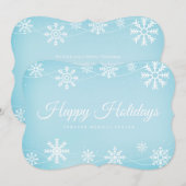 Modern Snowflakes | Vakantiegroet Feestdagenkaart (Voorkant / Achterkant)