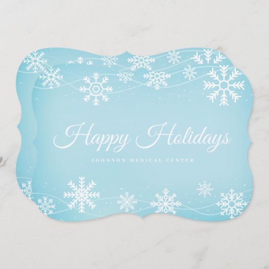 Modern Snowflakes | Vakantiegroet Feestdagenkaart (Voorkant / Achterkant)