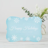 Modern Snowflakes | Vakantiegroet Feestdagenkaart (Staand voorkant)