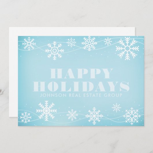 Modern Snowflakes | Vakantiegroet Feestdagenkaart (Voorkant / Achterkant)