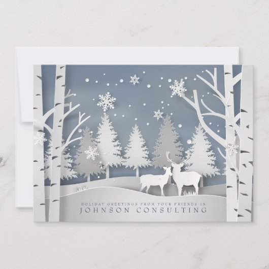 Modern Snowflakes | Vakantiegroet Feestdagenkaart (Voorkant)