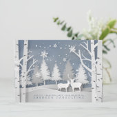 Modern Snowflakes | Vakantiegroet Feestdagenkaart (Staand voorkant)