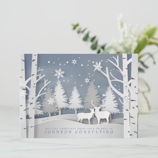 Modern Snowflakes | Vakantiegroet Feestdagenkaart (Staand voorkant)