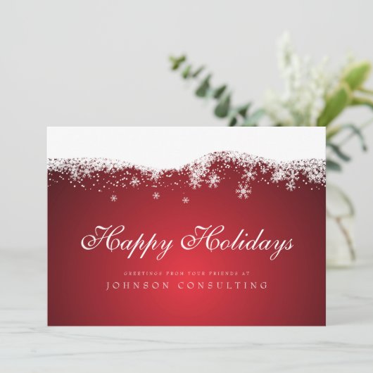 Modern Snowflakes | Vakantiegroet Feestdagenkaart (Staand voorkant)