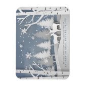 Modern Snowflakes | Vakantiegroet Magneet (Verticaal)