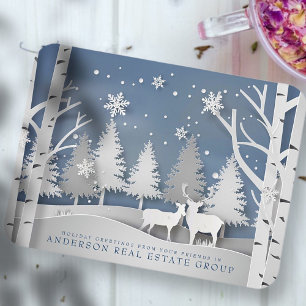 Modern Snowflakes Vakantiegroet Magneet