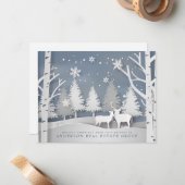 Modern Snowflakes | Vakantiegroet Notitiekaartje (Voorkant / Achterkant in situ)