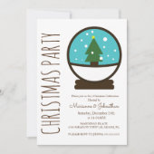 Modern Snowglobe Kerstfeestdag Kaart (Voorkant)