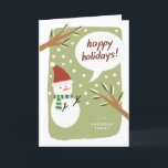 Modern Snowman Prettige feestdagen Greeting Kaart<br><div class="desc">Modern Snowman Prettige feestdagen Wenskaarten</div>