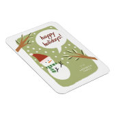 Modern Snowman Prettige feestdagen Greeting Magneet (Rechterzijde)