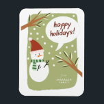 Modern Snowman Prettige feestdagen Greeting Magneet<br><div class="desc">Modern Snowman Prettige feestdagen Greeting Magnet</div>