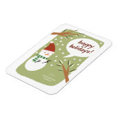 Modern Snowman Prettige feestdagen Greeting Magneet (Linkerzijde)