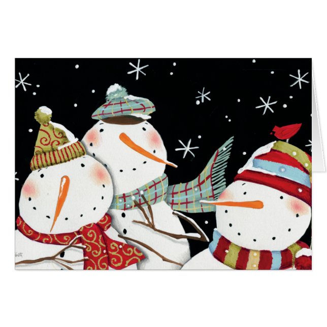 Modern Snowmen glimlachen (Voorkant Horizontaal)