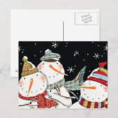 Modern Snowmen glimlachen Briefkaart (Voorkant / Achterkant)