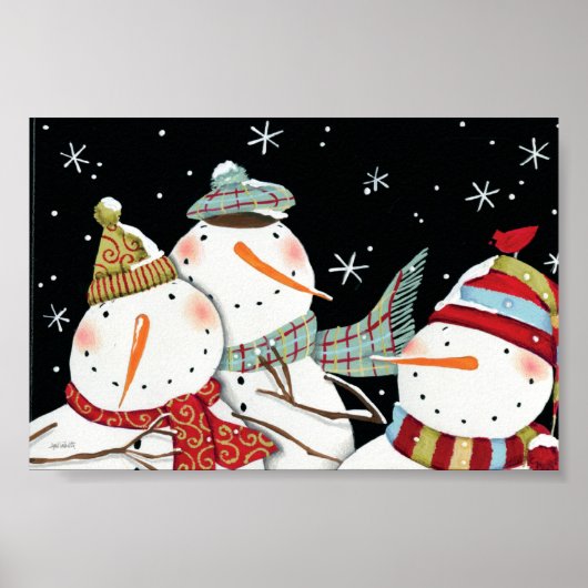 Modern Snowmen glimlachen Poster (Voorkant)
