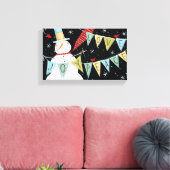 Modern Snowmen Love, Joy, Peace Canvas Afdruk (Insitu (Woonkamer))