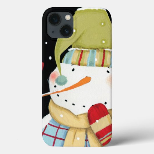 Modern Snowmen met Mittens Case-Mate iPhone Case (Achterkant)