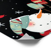 Modern Snowmen met Mittens Poster (Hoek)