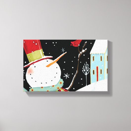 Modern Snowmen Winter Home Canvas Afdruk (Voorkant)
