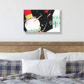 Modern Snowmen Winter Home Canvas Afdruk (Insitu (Slaapkamer))