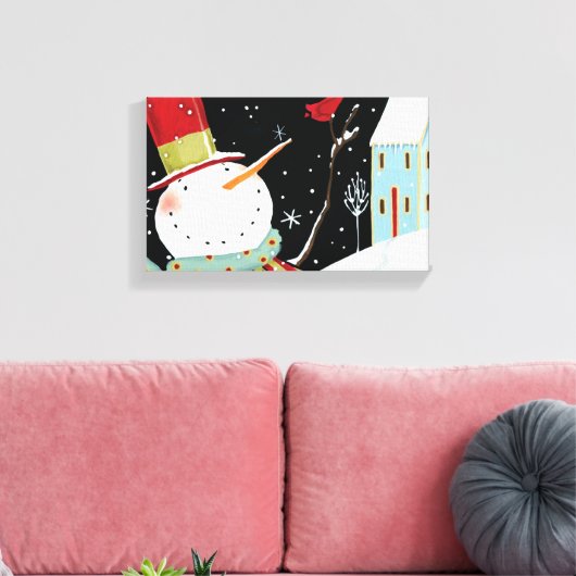 Modern Snowmen Winter Home Canvas Afdruk (Insitu (Woonkamer))