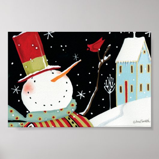 Modern Snowmen Winter Home Poster (Voorkant)