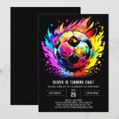 Modern Soccer Children's bewerkbare verjaardag Kaart (Voorkant / Achterkant)