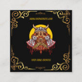 Modern social media add your logo photo QR code  Vierkante Visitekaartje (Voorkant)