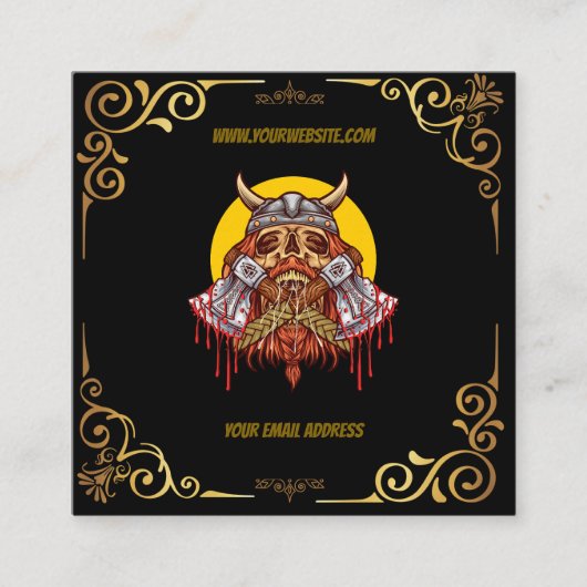 Modern social media add your logo photo QR code  Vierkante Visitekaartje (Voorkant)