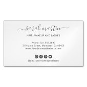 Modern Social Media Icons Elegant Magnetisch Visitekaartje (Voorkant)