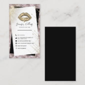 Modern Social Media Icons Unique Gold Lips Beauty Visitekaartje (Voorkant / Achterkant)